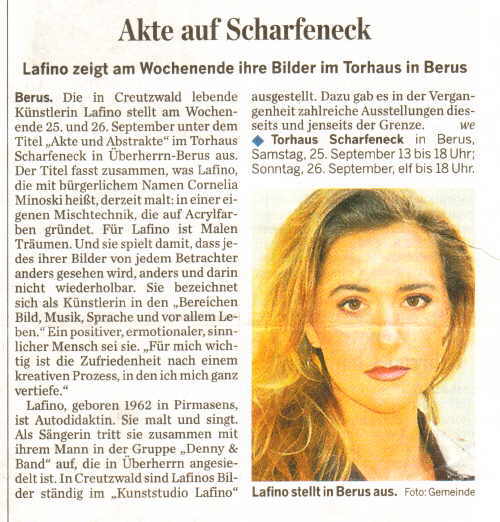 Bericht über Lafino aus der Saarbrücker Zeitung 23.09.2004